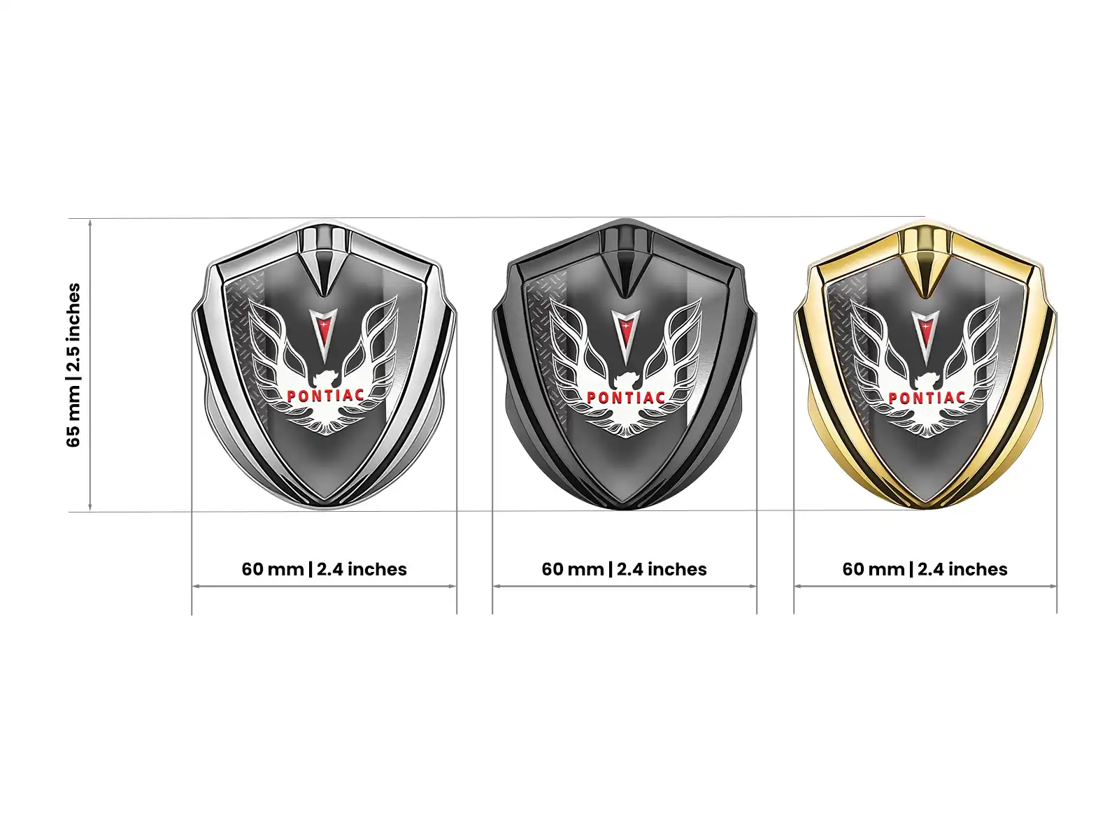 Pontiac Silicone Emblem Badge Tuning Style Shiny Finish